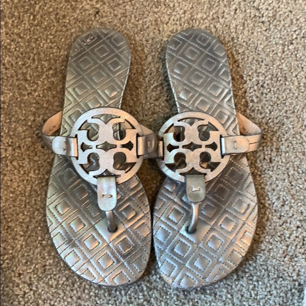 Tory Burch pewter Miller sandal